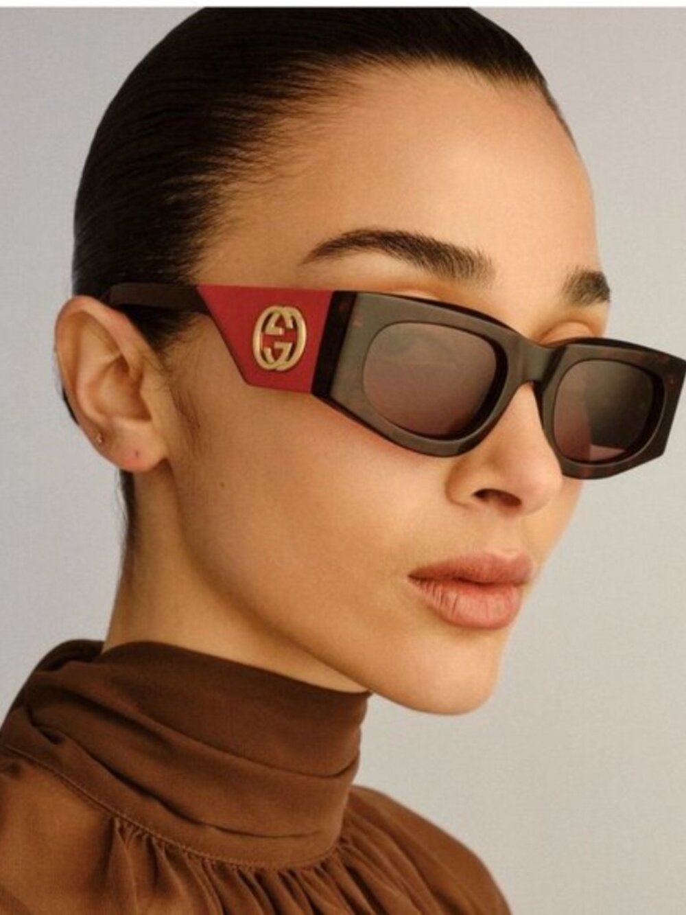 NEW GUCCI SUNGLASSES GG1664S 004 HAVANA RED WOMEN GUCCI EYEWEAR - Picture 1 of 12